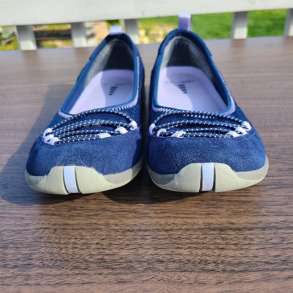 Lands' End Casual Bungee Blue Suede Slip On Shoes Women's 7B - Picture 3 of 10